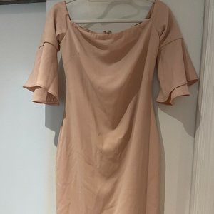 Blush Pink Off the Shoulder Dress